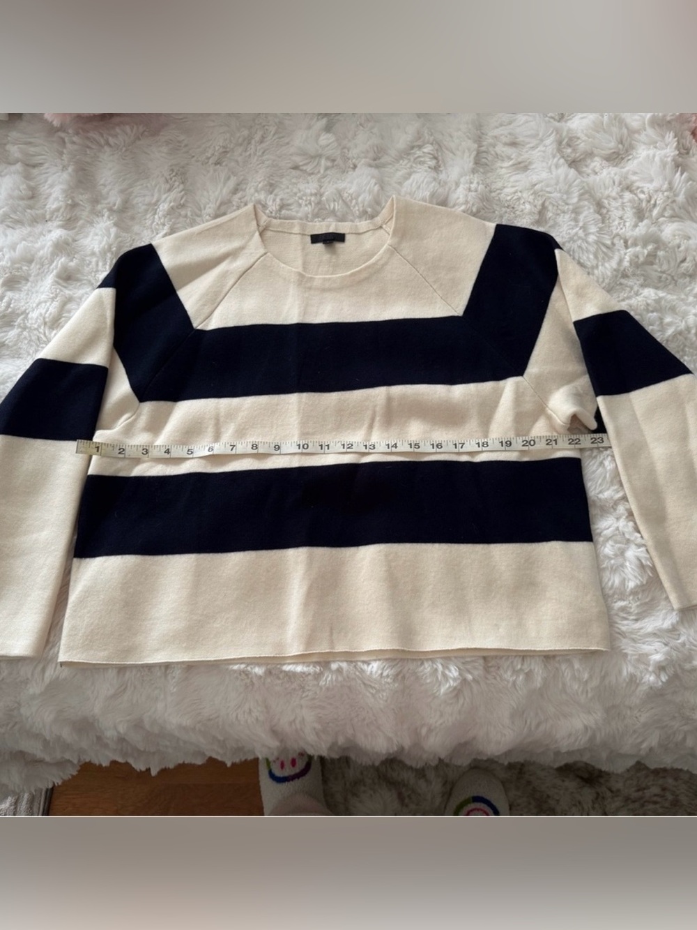 J. Crew Cream and Navy Sweater